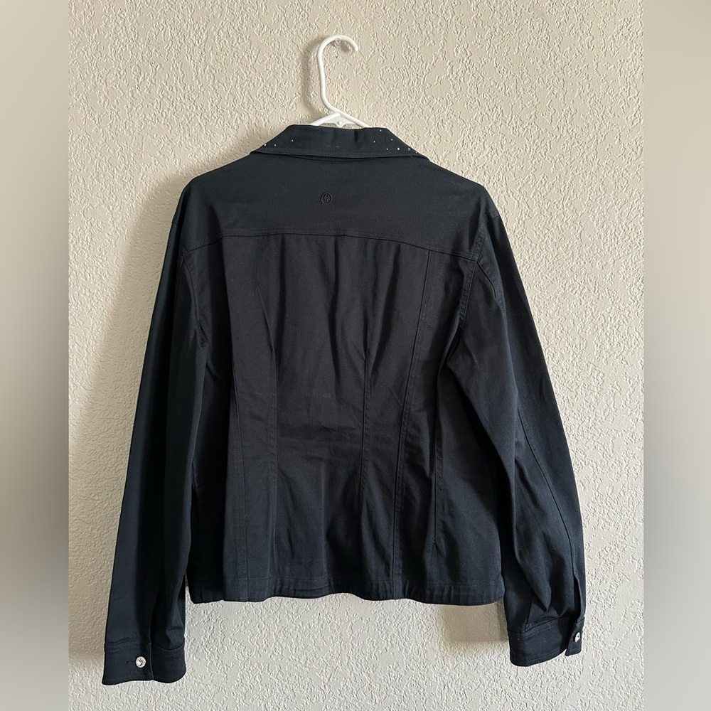 Christine Alexander women’s black vintage 90s denim jacket size XL - Picture 2 of 5